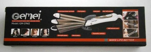 Raddrizzatore per capelli/ferro da arricciatura per capelli «Hair straightener and curling iron» (Gemei)