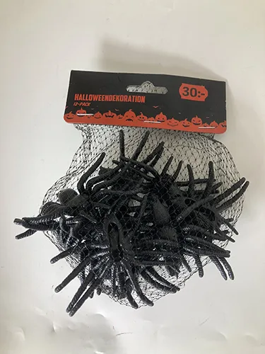 Ragni giocattolo «Halloween dekoration 12-pack (Spindlar i nät) / (Spiders in net)» (Dollarstore)