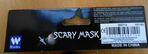 Maschera di fantasia-vestito «Halloween Scary Mask» — foto 5 dell'alert A12/1194/16
