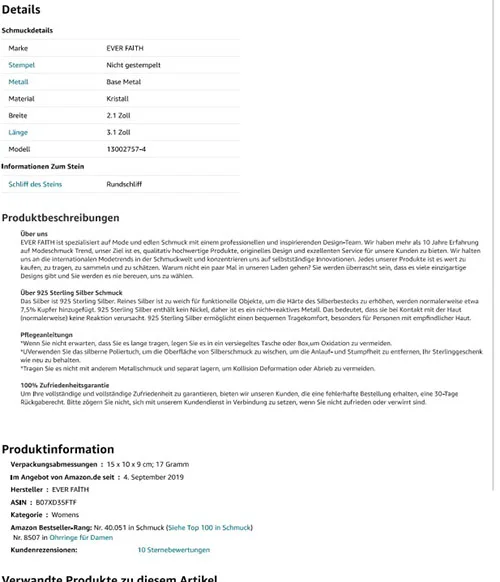 Orecchini «Halloween Schmuck Damen Kristall Lebendige Spinne Spinnennetz Tier Haken Ohrringe Klar S…» — foto 5 dell'alert INFO/00074/22