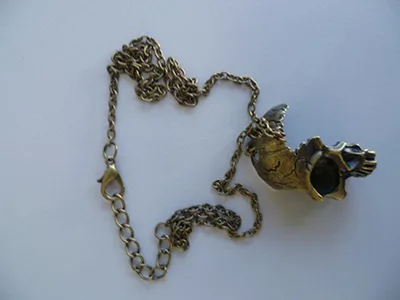 Collana «Halskette, "Mad Moonshine Halskette Brass Half Face Human Skull"» — foto 1 dell'alert A12/01860/20