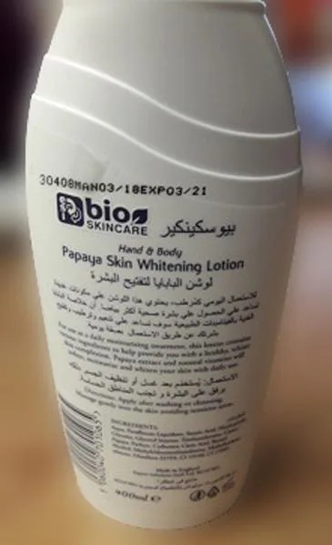 Lozione per il corpo «Hand and Body Papaya Skin Whitening Lotion» — foto 3 dell'alert A12/1880/18