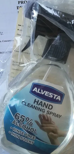 Disinfettante per le mani «Hand Cleaning spray - 400ML - 65 ALCOOL» — foto 1 dell'alert A11/00117/20