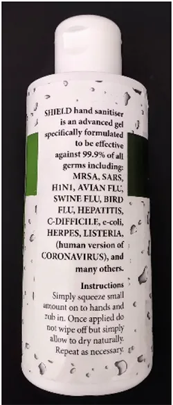 Disinfettante per le mani «Hand Sanitiser Gel» — foto 2 dell'alert A12/00927/20