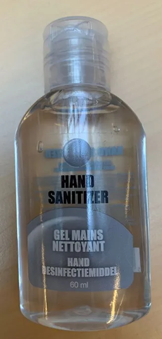 Disinfettante per le mani «Hand Sanitizer / Hand Desinfectiemiddel / Gel Mains Netoyant» — foto 3 dell'alert A12/00777/20