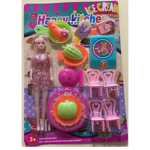 Set di bambole in plastica «Happy kitchen ICE CREAM»