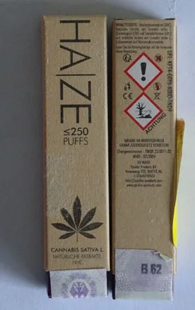 Sigaretta elettronica usa e getta «HAZE ≤250 Puffs Cannabis Sativa L.» (Ypsilos Products BV)