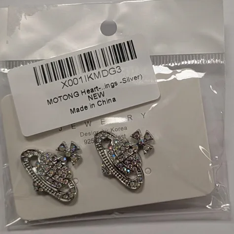 Orecchini «Heart-Shaped Planet Silver Earrings» (MOTONG)