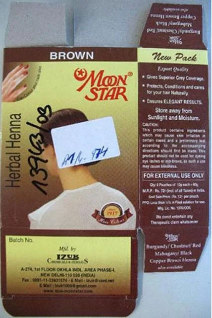 Henna a base di erbe – Moon Star Herbal Henna marrone — foto 4 dell'alert 0126/10