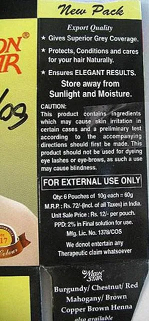 Henna a base di erbe – Moon Star Herbal Henna nera — foto 2 dell'alert 0006/10