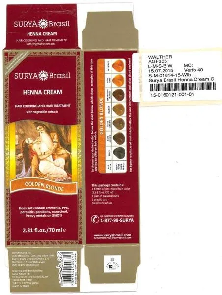 Prodotto per la colorazione dei capelli «Henna Cream» (Surya Brasil)