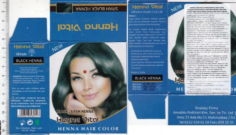 Tintura per capelli «HENNA HAIR COLOR» (Henna Vital)