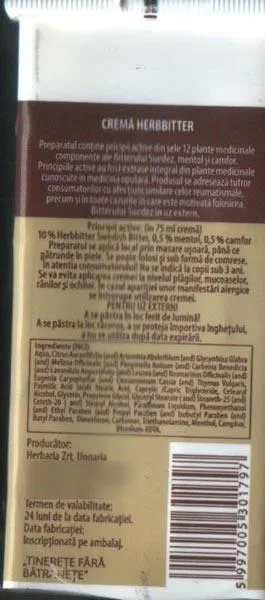 Crema per massaggi «Herbbitter - swedish bitter cream» — foto 2 dell'alert A12/0821/15