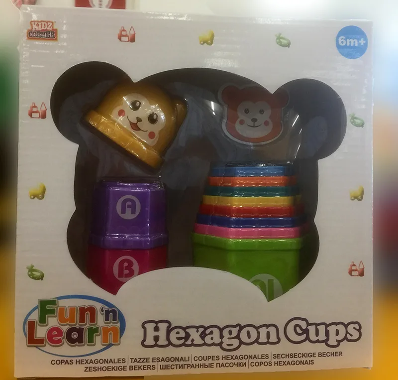 Giocattolo impilabile «Hexagonal Cups» (Fun n' Learn, kids corner)