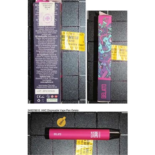 Sigaretta elettronica «HHC Disposable Vape Pen Amnesia, Gelato, Zkittlez» — foto 4 dell'alert A12/01465/24