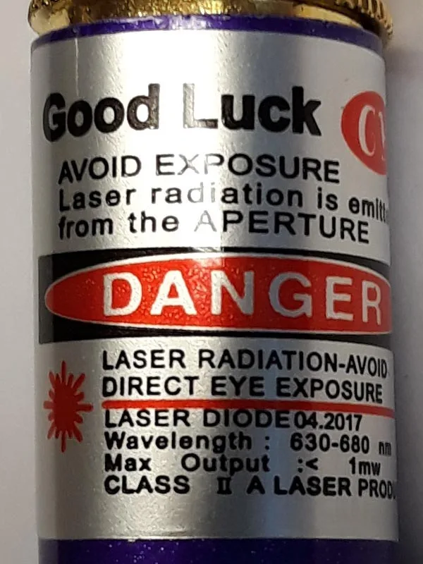 Puntatore laser «HI-OUTPUT KEY CHAIN LASER / Good Luck» — foto 3 dell'alert A12/00163/20