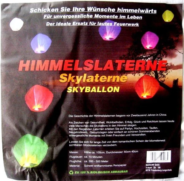 Lanterna del cielo «HIMMELSLATERNE ('Sky lantern')» (Rainbow)