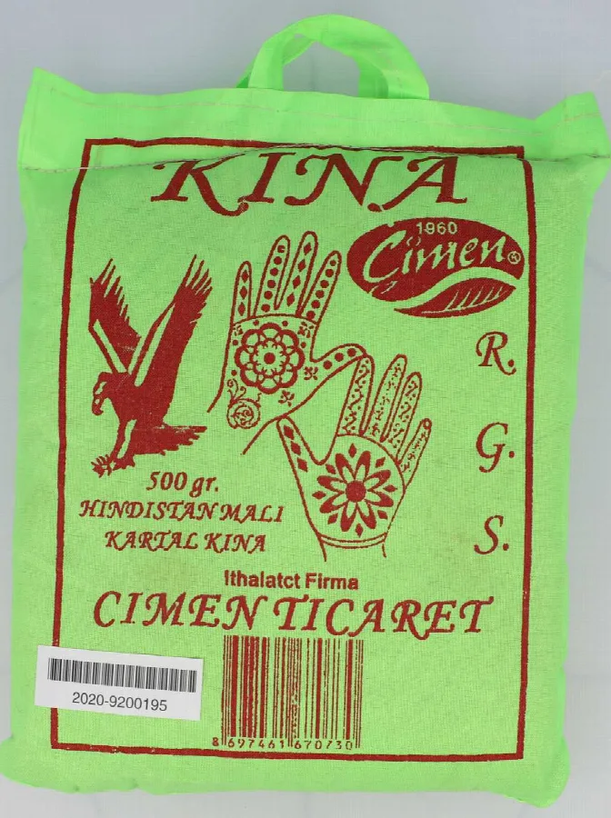 Polvere di henna per colorare la pelle «HINDISTAN MALI KARTAL KINA» — foto 2 dell'alert A12/00381/21