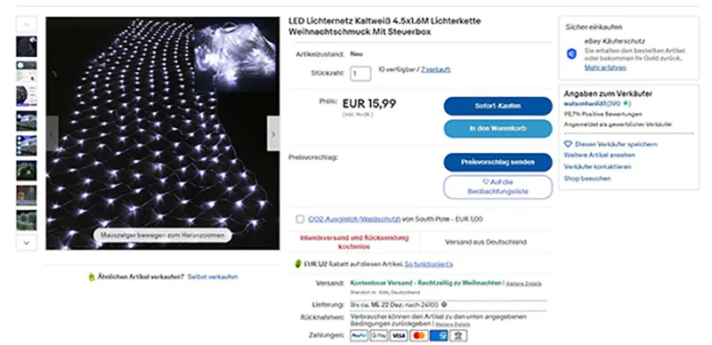 Catena di illuminazione «Hohe Leistung Lichtnetz» — foto 5 dell'alert A12/00323/22