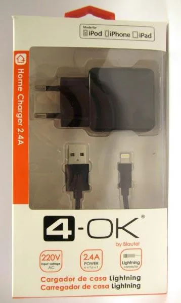 Caricabatterie per telefoni cellulari «Home charger 2.4A» (4-OK)