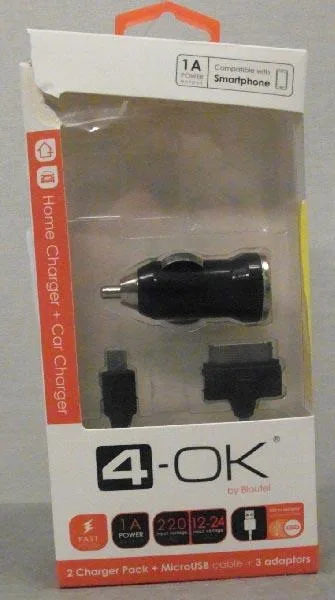 Caricabatterie USB «Home charger + car charger» (4-OK)