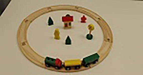 Giocattolo di legno «houten treinbaan 19 dlg» (Little Tom)