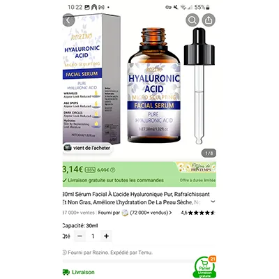 Siero per il viso «HYALURONIC ACID – FACIAL SERUM» — foto 1 dell'alert A12/02547/24