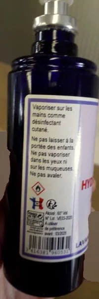 Disinfettante per le mani «HYDROALCOOLIC Antibactérien» — foto 1 dell'alert A12/00914/20