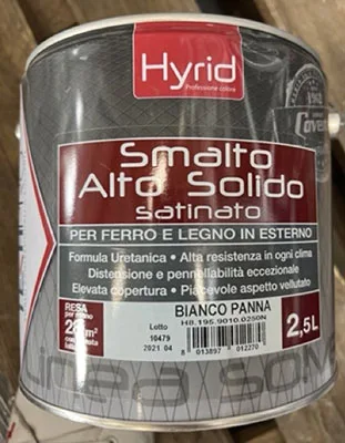 Vernice «HYRID SMALTO ALTO SOLIDO SATINATO, 2)HYRID SMALTO ALTO SOLIDO BRILLANTE,  3)PY4 SMALTO G…» — foto 1 dell'alert A12/02001/23