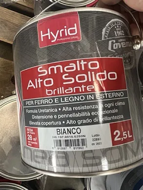 Vernice «HYRID SMALTO ALTO SOLIDO SATINATO, 2)HYRID SMALTO ALTO SOLIDO BRILLANTE,  3)PY4 SMALTO G…» — foto 5 dell'alert A12/02001/23