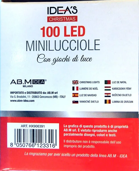 Catena di illuminazione «IDEA’S CHRISTMAS 100 LED MINILUCCIOLE» — foto 4 dell'alert A12/00378/22