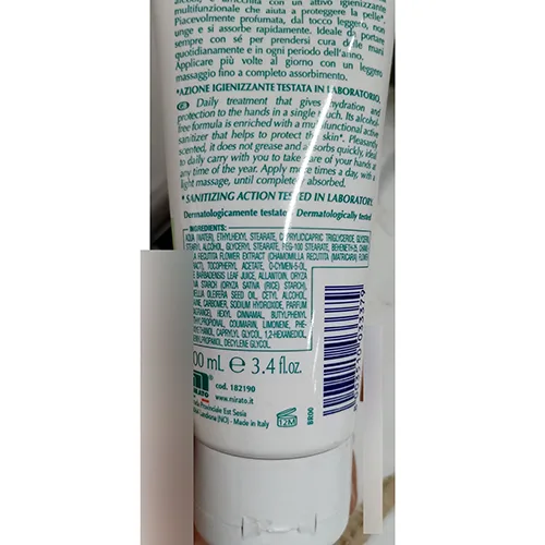 Crema per le mani «Idratante e igienizzante con antibatterico» — foto 2 dell'alert SR/02661/25