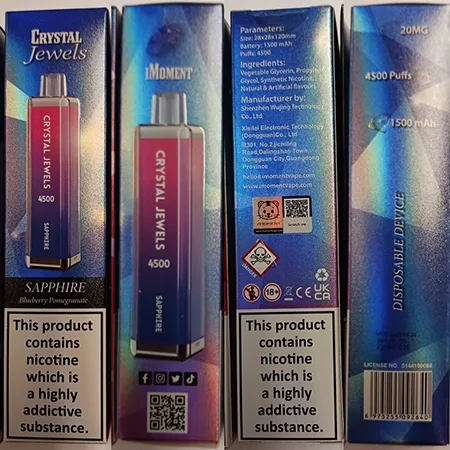 Sigaretta elettronica usa e getta «IMOMENT CRYSTAL JEWEL SAPPHIRE Blueberry Pomegranate» — foto 5 dell'alert A12/00386/24