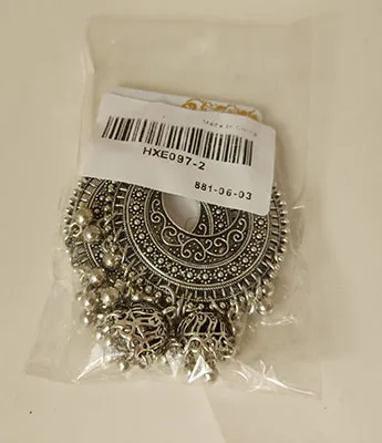 Orecchini «Indian Jhumka Gypsy Silver Gift Boho» — foto 1 dell'alert A12/02093/23