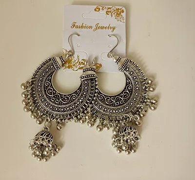 Orecchini «Indian Jhumka Gypsy Silver Gift Boho» — foto 2 dell'alert A12/02093/23