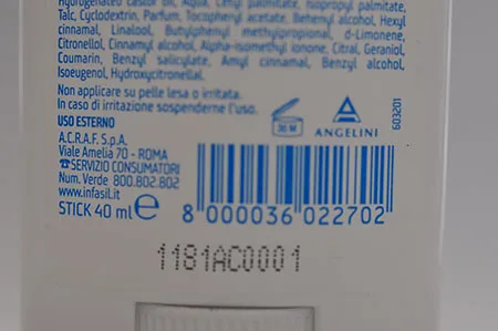 Bastone di deodorante «Infasil derma+» — foto 2 dell'alert A12/02340/23