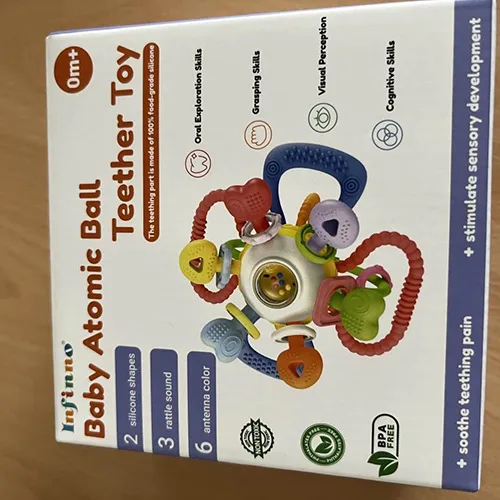 Giocattolo per dentizione «Infinno Jouet Dentition &amp; Hochet Bébé 0-12 Mois Avec Anneau à Tirer (Baby Atomic Bal…» — foto 4 dell'alert SR/02434/26