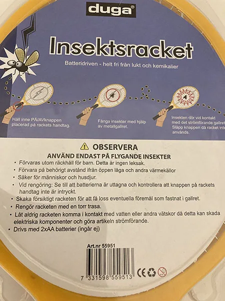 Racchetta di zanzare «Insektsracket» — foto 2 dell'alert A12/01666/21