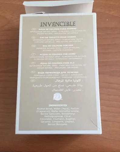 Profumo «Invencible» — foto 1 dell'alert A12/02800/23