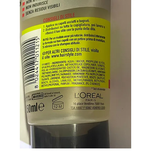 Gel per capelli «Invisi Fix» — foto 3 dell'alert A12/02068/24