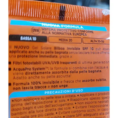 Gel per la protezione solare «Invisible Gel solare» — foto 5 dell'alert A12/02131/24