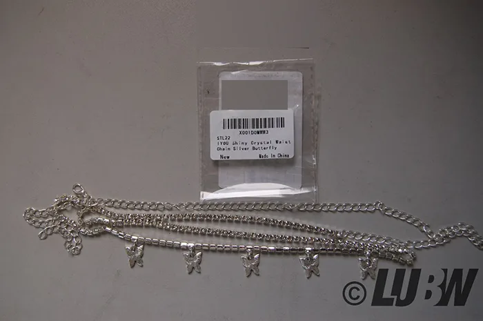 Catena in vita «IYOU Glänzend Kristall Taillenkette Silber Schmetterling Strass Bauchketten Bling Nachtc…» — foto 1 dell'alert INFO/00056/22