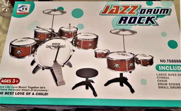 Set di tamburi giocattolo con sgabello «Jazz drum rock» (TS -  Teng Sheng Toys)