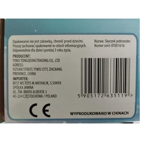 Giocattolo di plastica «Jednorozec skoczek» — foto 3 dell'alert SR/00579/25