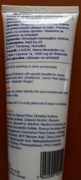 Prodotti per la cura della pelle «Joints and Muscles Cream» — foto 2 dell'alert A12/1544/17
