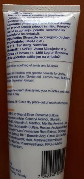 Prodotti per la cura della pelle «Joints and Muscles Cream» — foto 2 dell'alert A12/1549/17