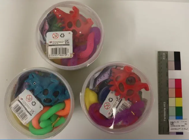 Puffer giocattolo e melma set «Jokes&amp;Gags Fidget Toy Set sooooo stretchy sooooo squeezy» (HTI)