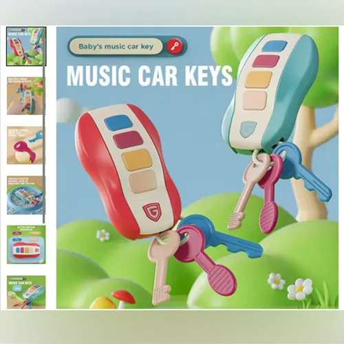 Giocattolo di plastica «Jouet de simulation pour enfants, maison de jeu, clé de voiture musicale, voitures intel…»