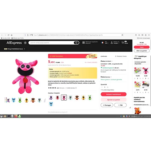 Giocattolo morbido «jouet en peluche de bestioles souriantes pour enfants, décoration de catnap au beurre, m…»