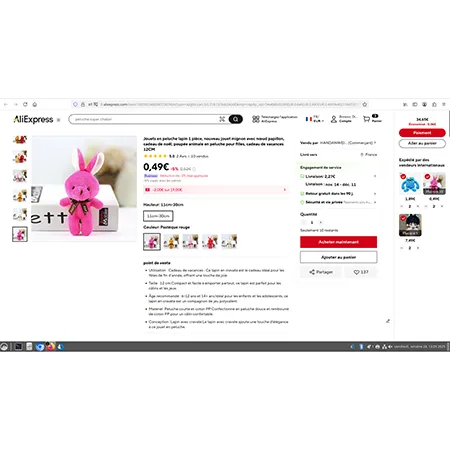 Giocattolo morbido «Jouets en peluche lapin 1 pièce, nouveau jouet mignon avec nœud papillon, cadeau de noël…»